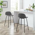 Crosley Furniture Riley Counter Stool Set, Gray & Matte Black - 2 Piece CF501725-GY